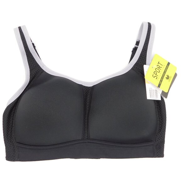 Wacoal Kerri Wirefree Sports Bra | Black & Gray | Athleisure Gym | NWT | 32DD - Picture 1 of 8